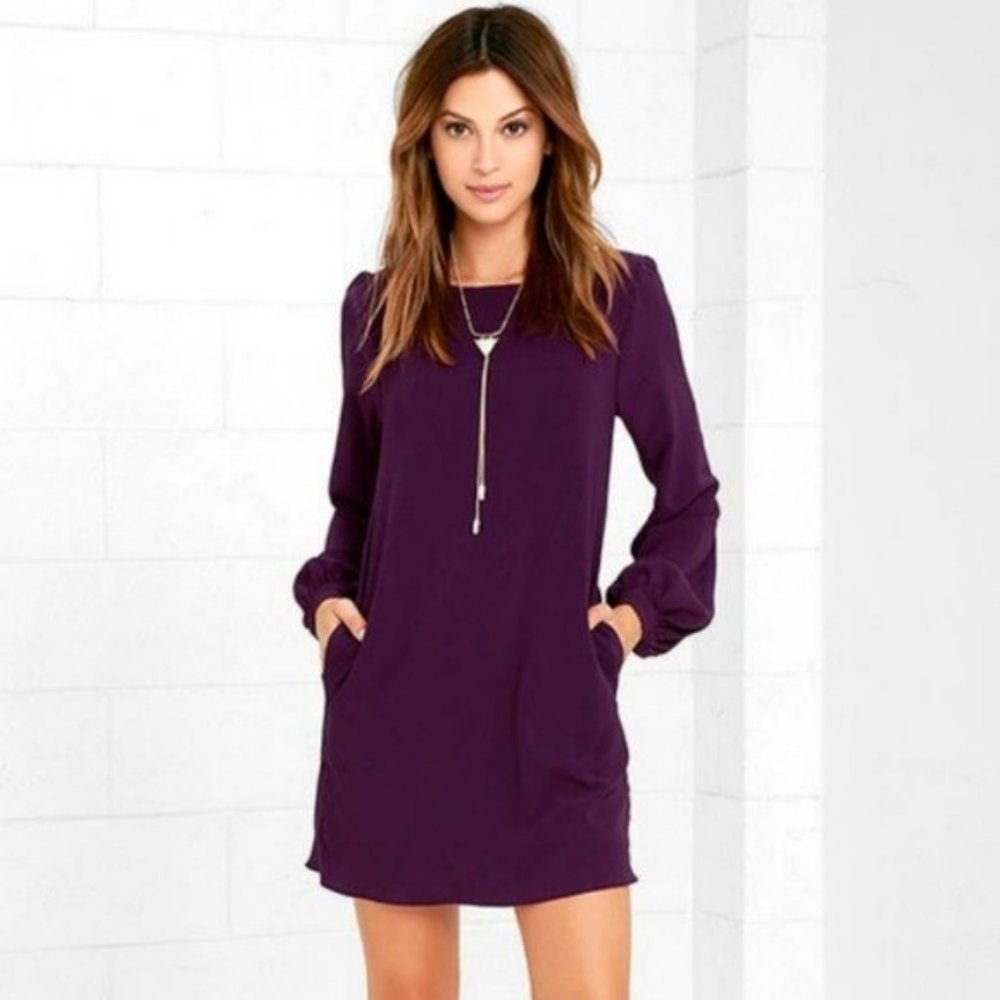 Lulus Perfect Situation Purple Shift Dress - Picture 1 of 6